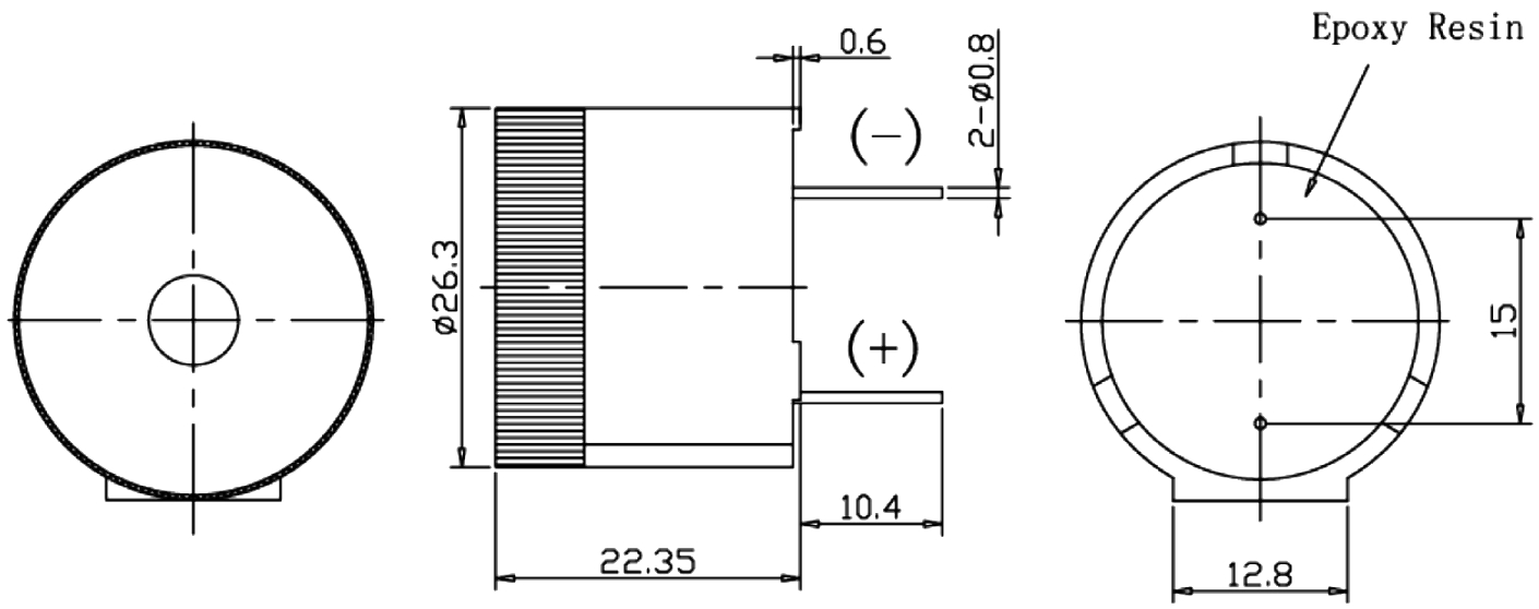 זמזם פיאזו למעגל מודפס PRO SIGNAL ABI-052-RC